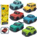 Agitoy 6 Pcs Cars Set Toys for Age 2-4, No BPA, Phthalates, PVC, Boys & Girls Educational Play, Kids Birthday Gift, Party Halloween Christmas Favors for Age 2-5