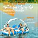 2026 New & Upgraded Sunlite Sports Heavy Duty River Tube Inflatable, Premium Water Float to Lounge Above Lake and River, Outdoor Water Raft Sport Fun, Recreational Use (Cool Blue 2-Person with Canopy)