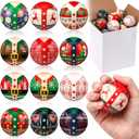 16 Pcs Christmas Ugly Sweater Stress Balls Bulk 2 Inch Christmas Foam PU Squeeze Balls Mini Stress Relief Toys Xmas Party Favors Goodie Bag Fillers Stocking Stuffer Gifts