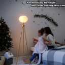 Fiqevs Flower Floor Lamp, Art Decor Gold Mid Century Modern Standing Lamp, Tripod Tall Lamp for Living Room & Bedroom, Home Office - Antique Brass