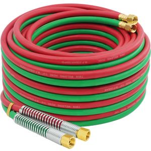 RX WELD Oxygen Acetylene Hose 1/4-Inch  50 Feet with 9/16"-18 B Fittings, Torch Hose, Grade R