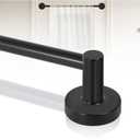 Black Magnetic Curtain Rod for Door:Magnet Curtain Rods for Classroom Whiteboard,Small Adjustable Magnetic Towel Bar,Tool-Free French Magnet Pole with Leather Protective Cover No Drilling 16-28"