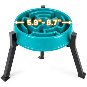 LOOBANI Raised Dog Bowl Stand: Fits for Bowls Width 5.9"-8.7" (Without Bowls), Adjustable Width Elevated Dog Bowl Stand Water Food Feeder for Medium Adult, Seniors, Older, Arthritis Dogs, Black, Medium