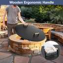 1MORE Fire Pit Lid Round 36" - Metal Firepits Cover with Wooden Handles for Patio Firepits,Rust Resistant 1.5mm Fire Pits Metal Lid, Firepits Accessory, Fire Pits Cover Round, All-season Protective