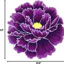 Purple Peony Floral Shaped Area Rugs,Modern Art Flower Shaggy Carpet for Bedroom Kitchen Bathroom,Soft Non-Slip Washable Bath Rug,Indoor Outdoor Doormat,23.6" X 23.6"