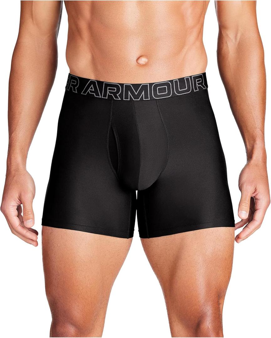 Under Armour Men's Standard Tech 6" Boxerjock, Multipack (X-Large, Black Solid - Core 3 Pack)