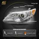 AS Headlights Assembly Replacement for 2012 2013 2014 Toyota Camry L/Se/Le/Xle/Hybrid Chrome Housing Amber Reflector Clear Lens Driver and Passenger Side