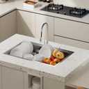 33 inch Topmount Handmade 18 Gauge Single Bowl Stainless Steel Kitchen Sink with Accessories in 33"Lx22"Wx10"D