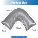 Pillowcase Cover Compatible with L-Shaped Contour Body Pillow, Comfortable and Soft Satin Pillowcase, Similar to Silk Pillow Cover, Gray