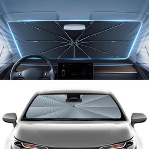 Autorder Windshield Sun Shade Umbrella for 2019-2025 Toyota Corolla Accessories,Upgraded Ice Crystal Material,Easy Setup Umbrella Sunshade for Car Windshield,100% Sun Blocking