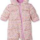 Amazon Essentials Unisex Babies' Water-Resistant Winter Puffer Snowsuit for Boys and Girls- Ivory Delicate Floral 18M