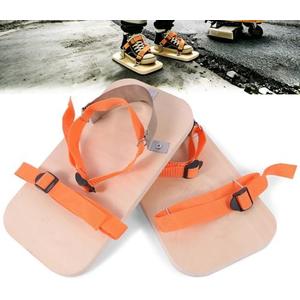 Asphalt Shoes - Asphalt Tamp Shoes,Wooden Soles,Adjustable Nylon Straps for Walking On Asphalt (Wooden), 13.98"W x 7"H
