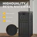 YITAHOME Outdoor Trash Bin with Layered Lid & Drip Tray 33 Gallon, Resilient Waterproof Garbage Can for Kitchen, Patio, Deck, and Backyard (Black)