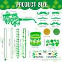 2 x DPKOW 61Pcs St Patricks Day Accessories, Shamrock Glasses Necklaces Wristbands Lcuky Clover Temporary Tattoos Beard Lcuky Coins St Patty's Day Accessories Decorations Irish Party Favors Gifts
