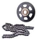 35# Sprocket Rear with Chain 108 Links Replacement for Razor Dirt Bike MX350 MX650 SX500 Accessories 65 Teeth Sprocket with Electric Bike Flywheel Adapter