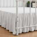 Striped Tufted Bed Skirt King Size, Ruffled Bed Skirt with Split Corners, King Bed Skirt 18 Inch Drop, Striped Boho King Size Bed Skirts White for Ruffled Bed Skirt, White (King - 18" Drop)