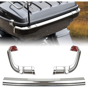 King Tour-Pak Tail Lamp Trim Bar for Ultra Limited 14-23, Chromed Split Tour-Pak Rear Tail Light Trim for Harley Touring Ultra Limited Tri Electra Road Glide CVO Ultra 2014-2023 Accessories