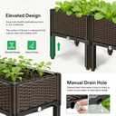 CloudDream 3Piece Brown Raised Garden Box Set, Ideal for Growing Vegetables, Herbs, Flowers & Succulents. with Built-in Drain outlets and,it Works Well Indoors and Outdoors, Suitable (Brown)