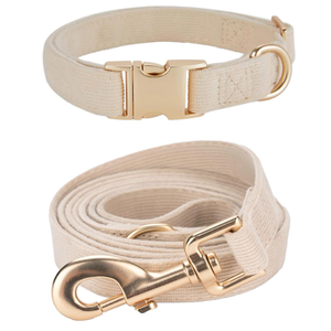 Ewinoom Soft Cotton Dog Leash, 3Ft Heavy Duty Corduroy Dog Leashes with Gold Metal Hook for Dogs, Small, White