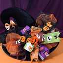 YAMA Halloween Ribbon Wired Web Ghost Pumpkin Witch Legs Hat Printed 2.5 Inch Ribbon for Crafts Wreath Bow Wrapping Party Decoration 6 Rolls Total 30 Yard (90 Feet)