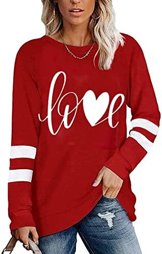 Valentine Shirts for Women: Cute Love Graphic Tee Long Sleeve Heart Tops