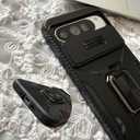 Magnetic for Google Pixel 9/9 Pro/10/10 Pro Case with Ring Stand, Rotatable Finger Holder with Slide Camera Cover, Works with Car Mount Kickstand Phone Case for Pixel 9/9 Pro/10/10 Pro Black