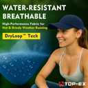 TOP-EX Oversized L XL XXL Women High Ponytail Messy Bun Packable Unstructured UV 50 Baseball Cap Running Hat (Navy)