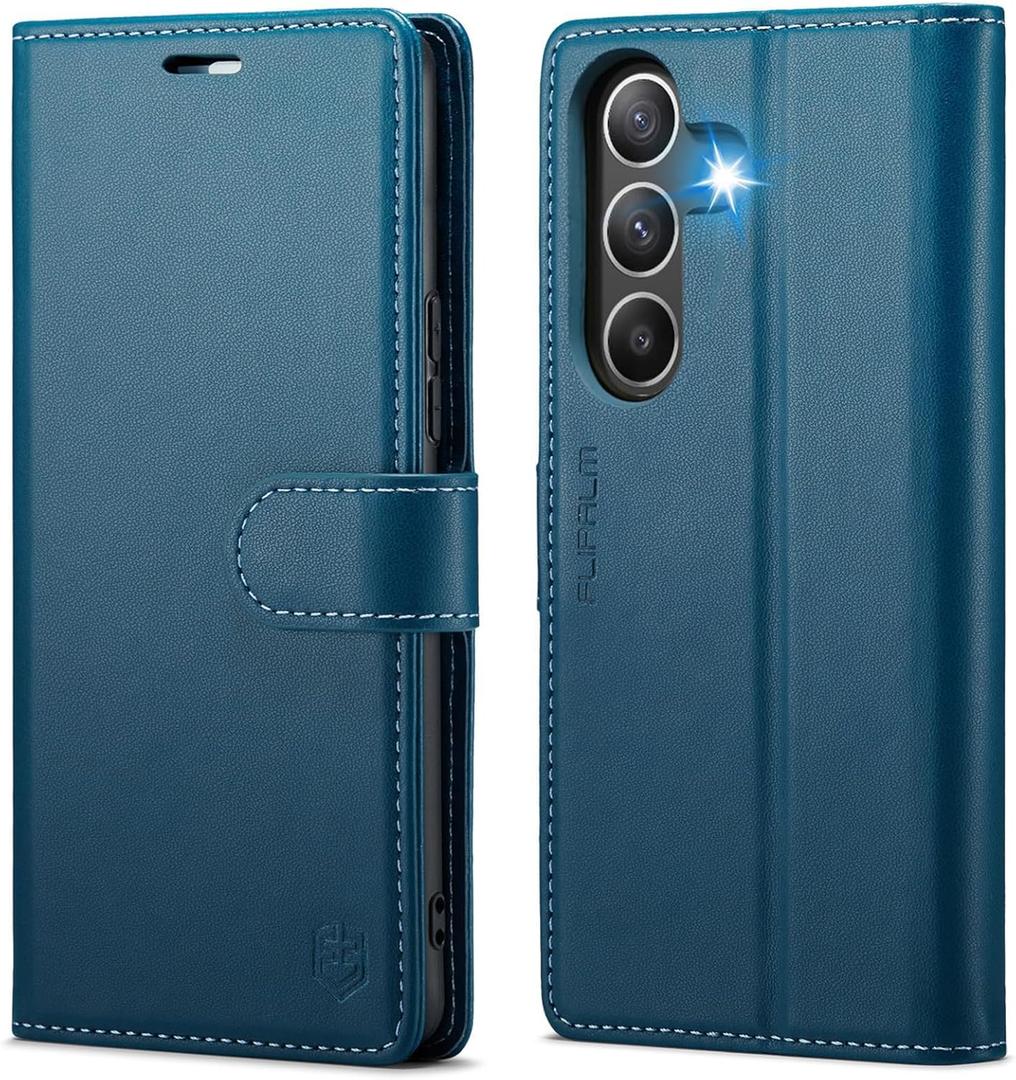 Wallet Case for Samsung Galaxy S26 Plus/S26+ 6.7", RFID Blocking Credit Card Holder, PU Leather Folio Flip Kickstand Protective Shockproof Cover for Galaxy S26 Plus (Blue, Samsung Galaxy S26 Plus)