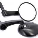 Universal 7/8 Inch 22MM Black Diameter 3.75" Aluminum Motorcycle Handle Bar End Round Side Rear View Mirrors Compatible With Most 22mm Street Bike (BLACK)