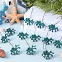 2 x 12 Pcs Octopus Shower Curtain Hooks Decorative Shower Curtain Rings Stainless Steel Resin Sea Theme Bathroom Decor Suitable for Home Bedroom