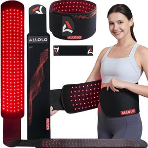 ALLOLO Red Light Therapy Belt, 39"*7.7" Large Area with 180pcs 3in1 LEDs 660nm & 850nm Infrared Red Light Therapy for Body, Adjustable & Portable Therapy Wrap for Shoulder Waist Belly Joint(Corded)