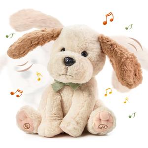 TUMAMA Baby Animated Plush Dog, Interactive Singing Talking Puppy Dog Stuffed Animal Toys, 10''