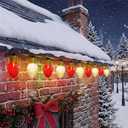 Konictom Jumbo Christmas Lights Outdoor - 16ft Multicolor LED Red & White Large Bulb with Diamond Pattern, Connectable & Replaceable, UL Listed Waterproof Big Christmas Lights for Holiday Decorations