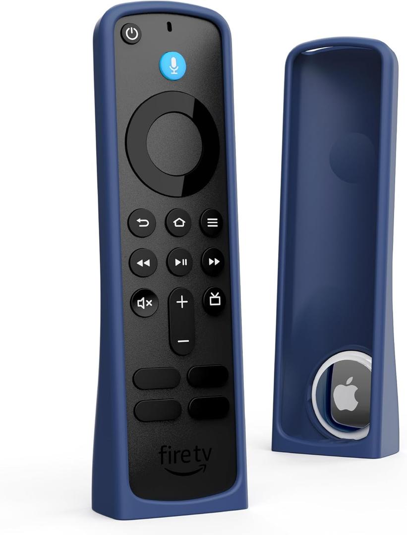 Mission Premium Standing Remote Sleeve for Alexa Remote and AirTag (Optional Remote Finder Feature) (Deep Blue)