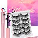 Magnetic Eyelashes with Eyeliner - Magnetic Eyelashes Mink Look Kit, Mixed 3D Mink Reusable False Lashes with Applicator, No Glue Needed -5 Pairs