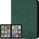 Trading Card Binder, Premium 9 Pocket Double Sided 540 Pocket PU Card Collection Binder, Collectible Trading Card Albums for MTG, TCG, Sport Card, Game Cards (Dark Green)