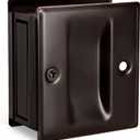 HOMOTEK Privacy Pocket Door Pull - No Lock, Replace Old or Damaged Pull for Sliding Door, 2-3/4'x2-1/2', 1-3/8' Thickness, Oil Rubbed Bronze