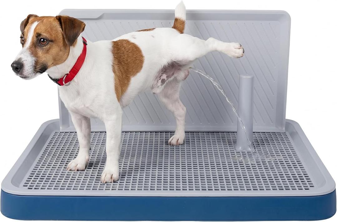 Male Dog Pee Pad Holder with High Wall, Indoor Potty Tray for Medium/Large Dogs, Reusable Large Training Pad Holder with Splash Guard