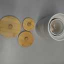 Ceramic Kitchen Canisters for Countertop Set of 3 with Airtight Bamboo Lids - White Kitchen Canisters with Airtight Lids - Flour Sugar Canister Set - Flour and Sugar Containers Farmhouse - Coffee Jar