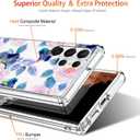 GiiKa for Galaxy S22 Ultra Case, Clear Girls Women Heavy Duty Shockproof Protective Hard Phone Cover Case for Samsung Galaxy S22 Ultra, Pink Blue Flowers