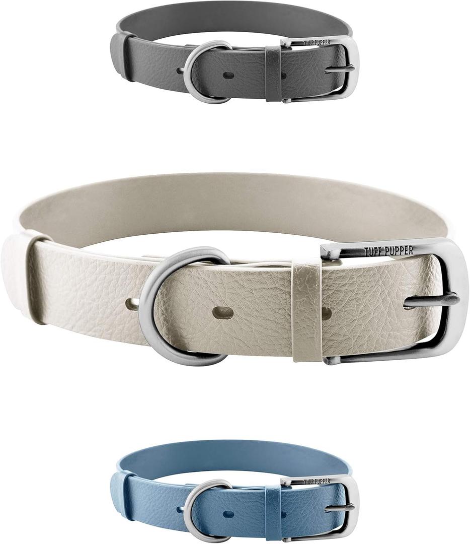 Tuff Pupper Classic Heavy Duty Dog Collar | 10x Stronger Than Leather | 100% Waterproof & Odor Proof Dog Collar | Tough Rust-Proof All Metal Hardware, Large (19 - 23" Neck)