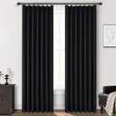 Blackout Curtains 84 Inches Long, Complete Black Out Curtains for Bedroom/Sliding Glass Door 7ft Length 2 Panels Luxury Heavy Duty Pinch Pleated Linen Window Drapes Thermal Insulated (40"x84" Hook)