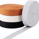 PH PandaHall 21 Yards 4 Colors Cotton Webbing, 1 inch Cotton Ribbons Strap Heavy Duty Fabric Strap High Density Trim Tape Edge for Sewing DIY Craft Cloth Tote Bag Repairing Seat Belt Collar Upholstery