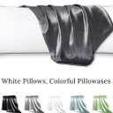 HUXMEYSON Body Pillow with Satin Pillowcase, Body Pillow for Adults, Removable Cover, Grey (20"x54")
