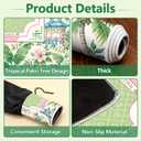 Tropical Palm Tree Mahjong Mat with Carrying Bag 31.5" x 31.5" Non Slip Noise Reduction Table Cover Palm Beach Pink Green Floral Mahjong Mat for American Poker Card Board Dominoes Tile Games Gifts
