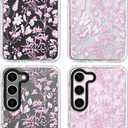 ChiCsFleur for Samsung Galaxy S23 Case, TPU Phone case with Camera Protection for Women Girls Teens - Pink Chinoiserie Decor Elegant Artistic Minimalist Floral Blossom Gift Sorority Aesthetic Unique (Bluselle)