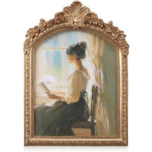 Vintage Picture Frames, 8x10 Inch Baroque Antique Photo Frames with Glass Front Wall or Tabletop Display for Home Decor Photography Props Gift Ideas