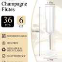 Ciaell 36 Pack Plastic Champagne Flutes - 6 Oz Disposable Champagne Glasses - Square Clear Plastic Toasting Glasses for Party Birthday Anniversary Wedding