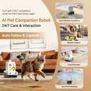 Pmate AI Pet Camera Robot Companion for Dogs & Cats Robot Camera with Visual Recognition Remote Video Interaction Auto Feeding & Play Red Light Teaser Night Vision Auto Charging Pink