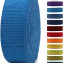 Cotton Webbing 2" & 1.5'' & 1" - 5 Yards - 50+ Colors -%100 Natural Cotton - Turkish Woven - Heavy 1 Inch 1.5 Inch 2 Inch Blue Canvas Webbing for Sewing Straps Bag Climbing Indoors Craft DIY 11404 (Blue)